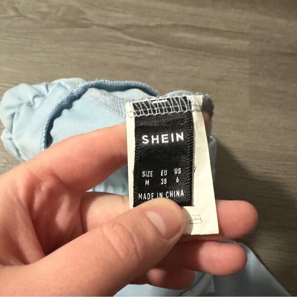 Shein Light Blue High Rise Full Length Leggings Size M - Picture 6 of 10